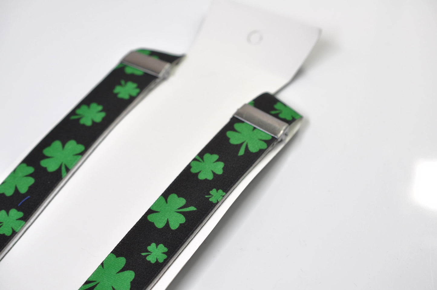Happy St Patrick’s Day Green Clover Four-leaf Clovers 25MM Elastic Y-Back Suspenders Braces for Men / Youth/ Kids Boy /Toddler Baby Infant