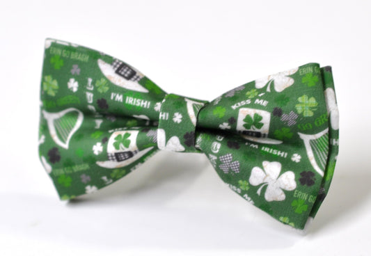 St Patrick’s Day Bow Tie, Irish Shamrock Green Clover 4-leave-Clove Bowtie for Men /Youth/ Boy Kids /Toddler Baby Infant