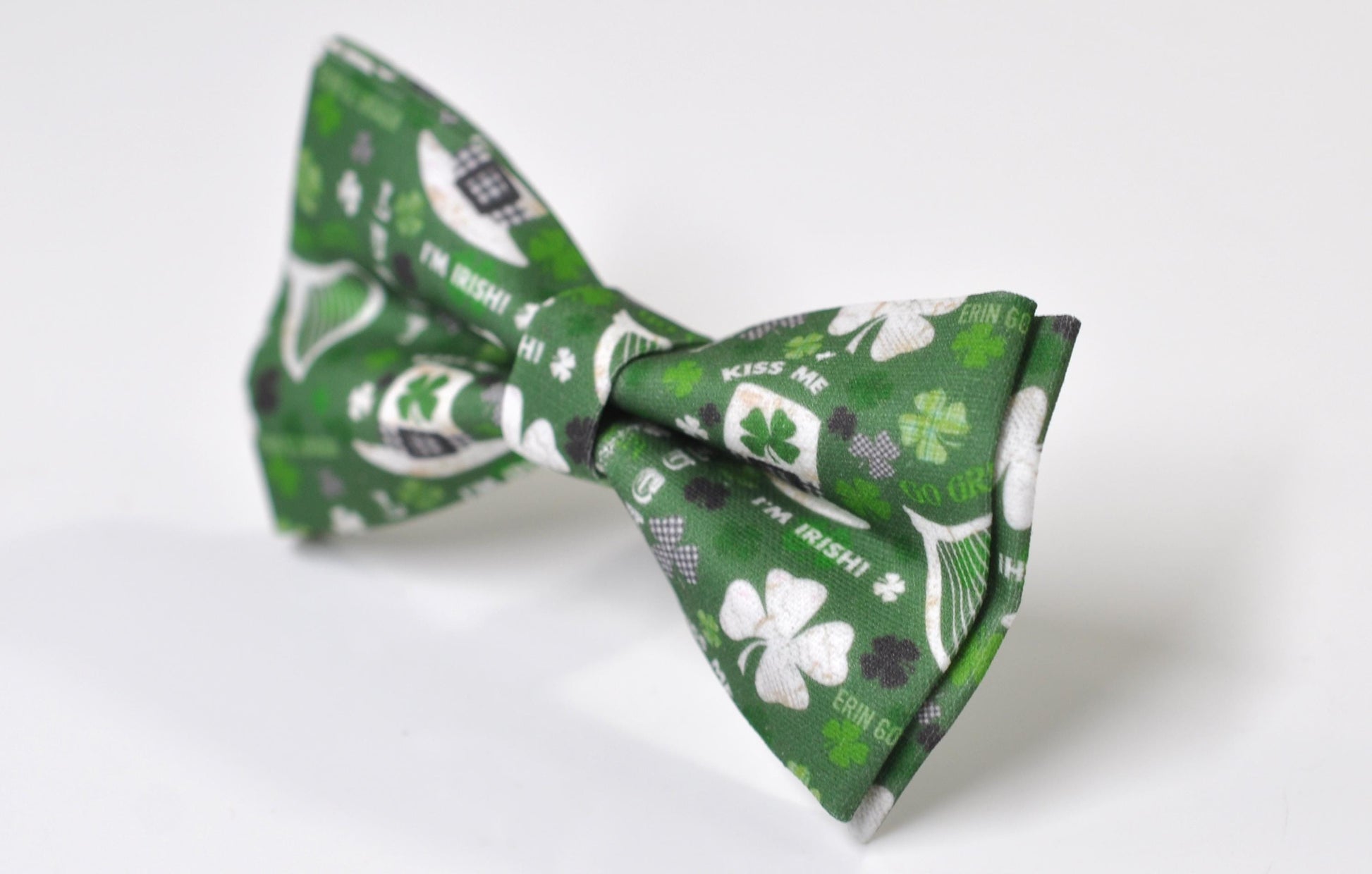 St Patrick’s Day Bow Tie, Irish Shamrock Green Clover 4-leave-Clove Bowtie for Men /Youth/ Boy Kids /Toddler Baby Infant