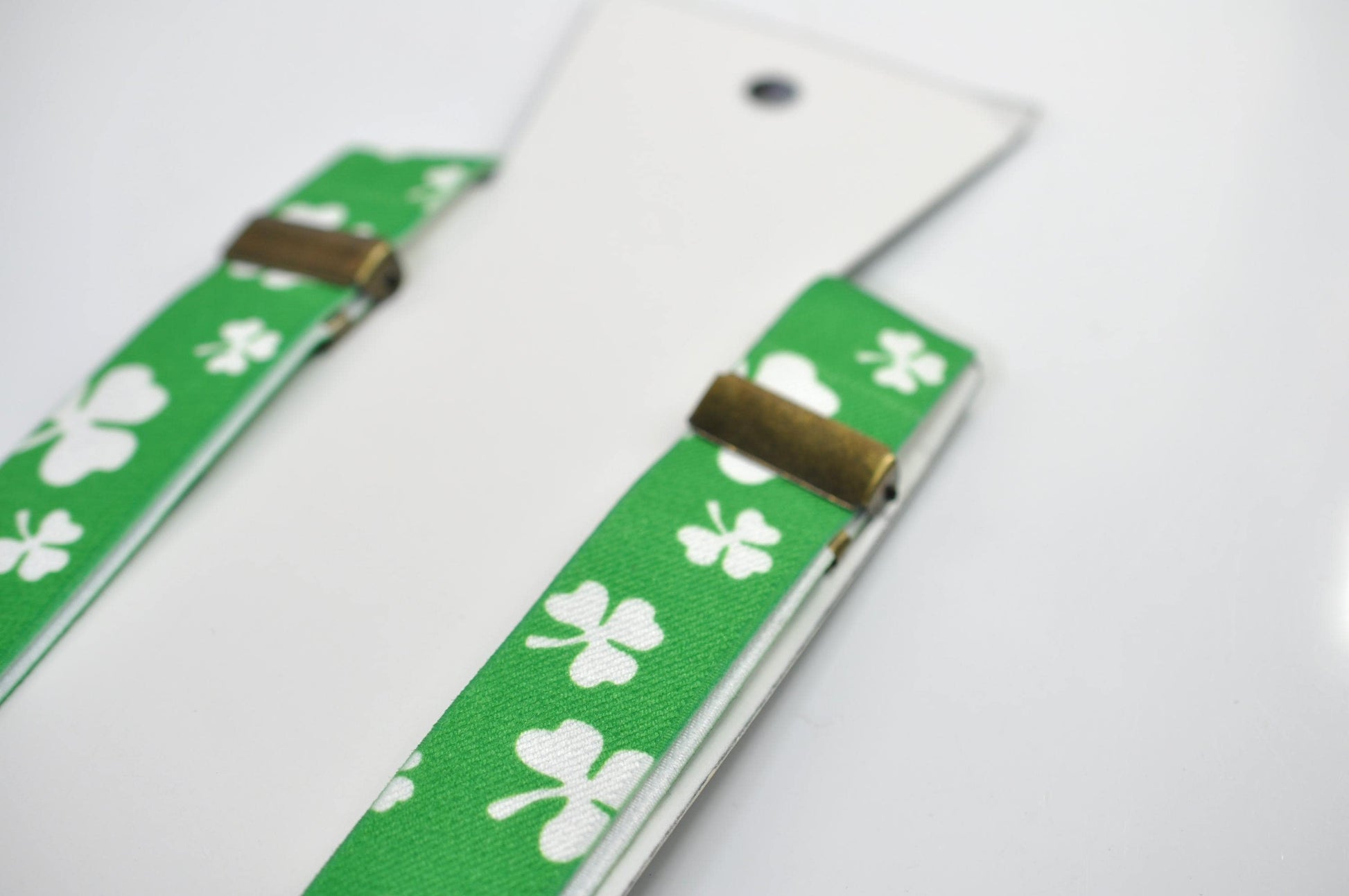 Happy St Patrick’s Day Green White Clover Four-leaf Clovers 25MM Y-Back Suspenders Braces for Men / Youth/ Kids Boy /Toddler Baby Infant