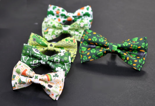 St. Patrick's Day Leprechaun Beer Bow Tie - Green Shamrock Novelty Adjustable Bowtie for Men /Youth/ Boy Kids /Toddler Baby Infant