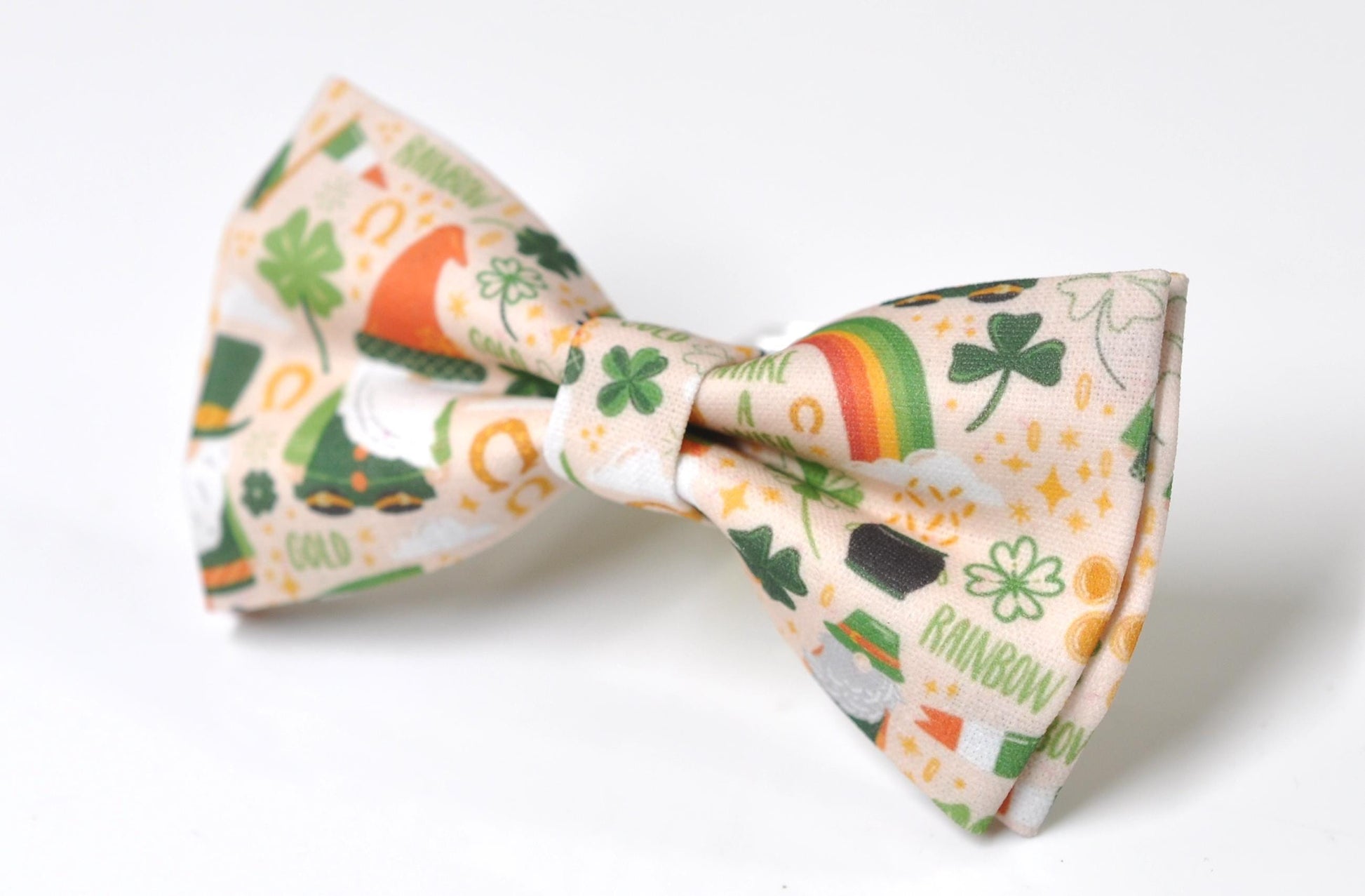 Happy St Patrick’s Day Green Rainbow Clover Ivory Bow tie + Green Beer Mugs Suspenders Braces for Men /Youth/ Boy Kids / Baby Infant Toddler