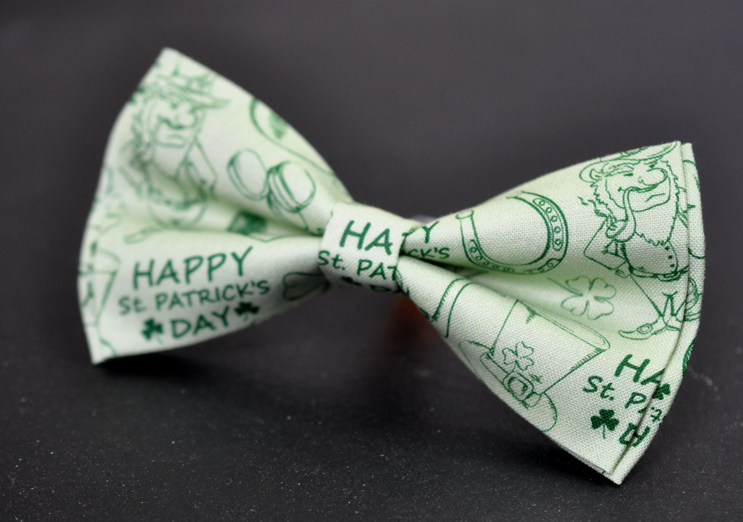 Happy St Patrick’s Day Green Clover Four-leaf Clovers Bow tie + Beer Mugs Suspenders Braces Men /Youth/ Boy Kids / Baby Infant Toddler