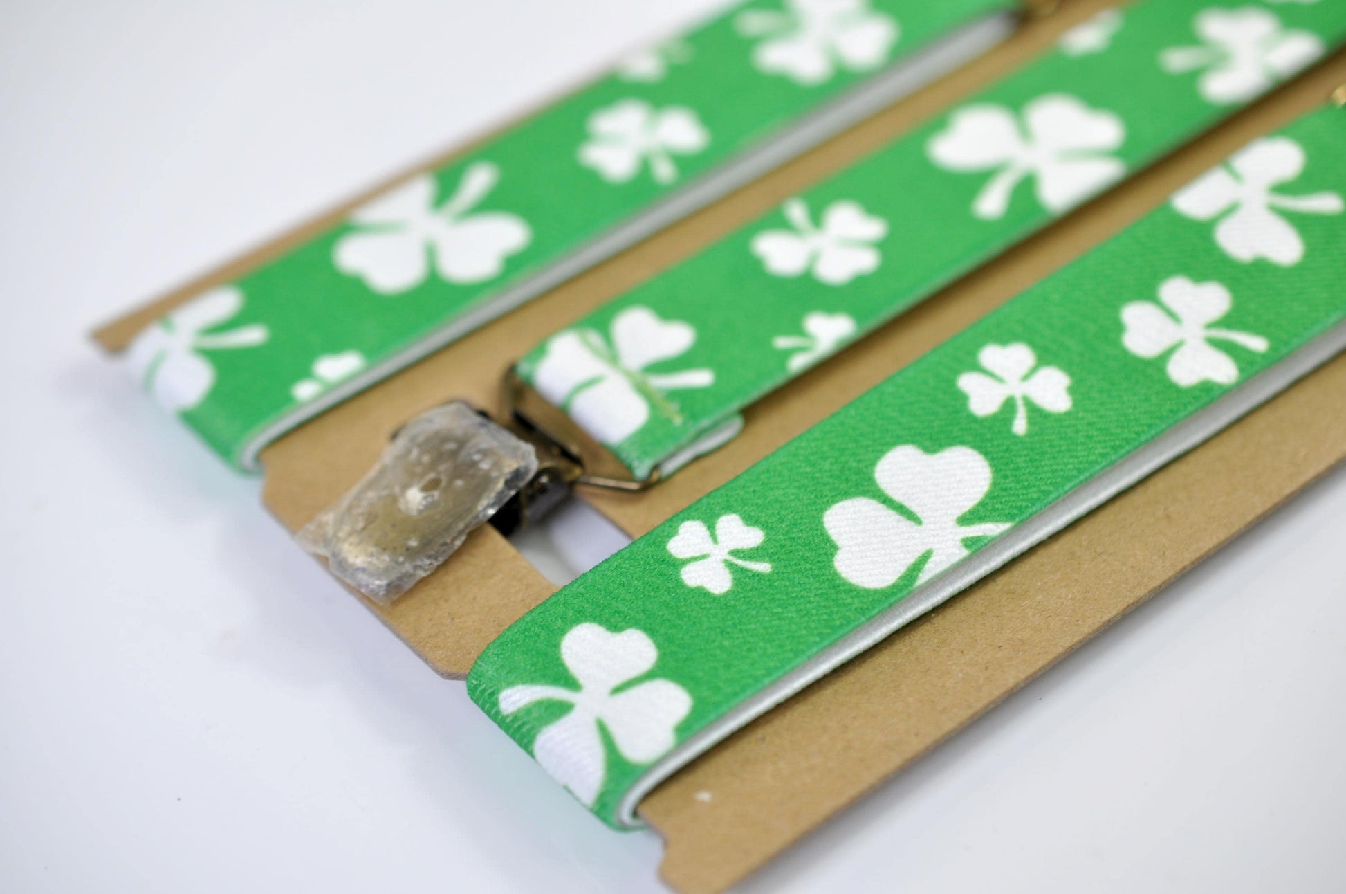 Happy St Patrick’s Day Green White Clover Four-leaf Clovers 25MM Y-Back Suspenders Braces for Men / Youth/ Kids Boy /Toddler Baby Infant