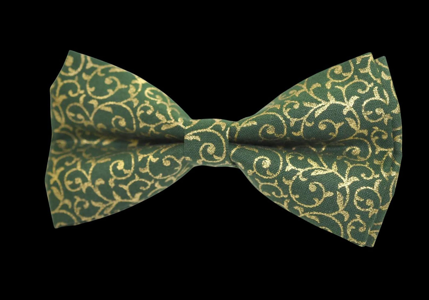 Green Gold Bow Tie with Floral Pattern Bowtie Wedding, Christmas Formal Events Men Adult / Youth Teenage / Boy Kids / Baby Infant Toddler