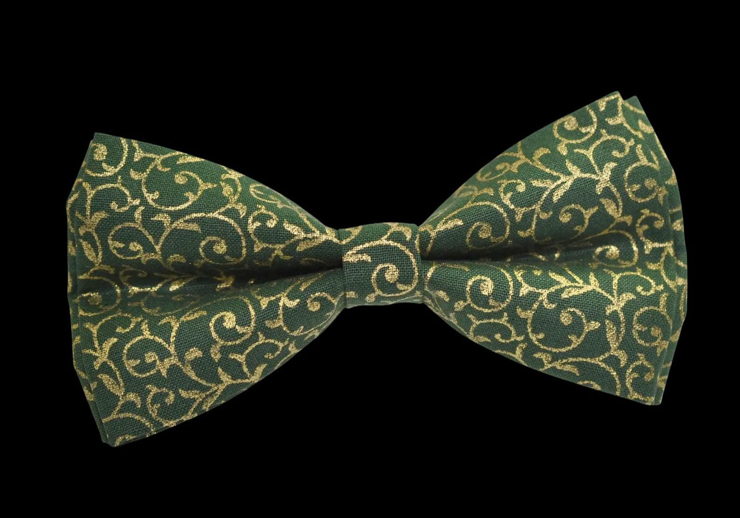 Green Gold Bow Tie with Floral Pattern Bowtie Wedding, Christmas Formal Events Men Adult / Youth Teenage / Boy Kids / Baby Infant Toddler