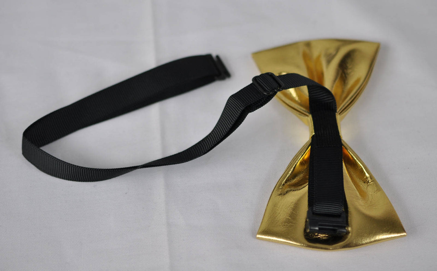 Mens PVC Faux Leather SOLID Gold Golden Shining Bow Tie Bowties Wedding Party