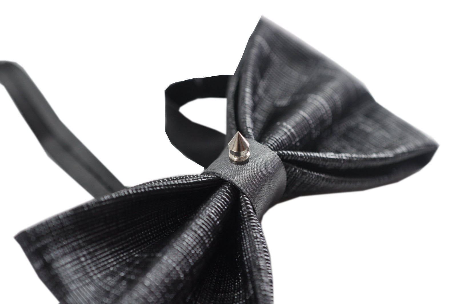 Mens PVC Faux Leather Black Fashion Rivet Shining Bow Tie Bowties Wedding Party