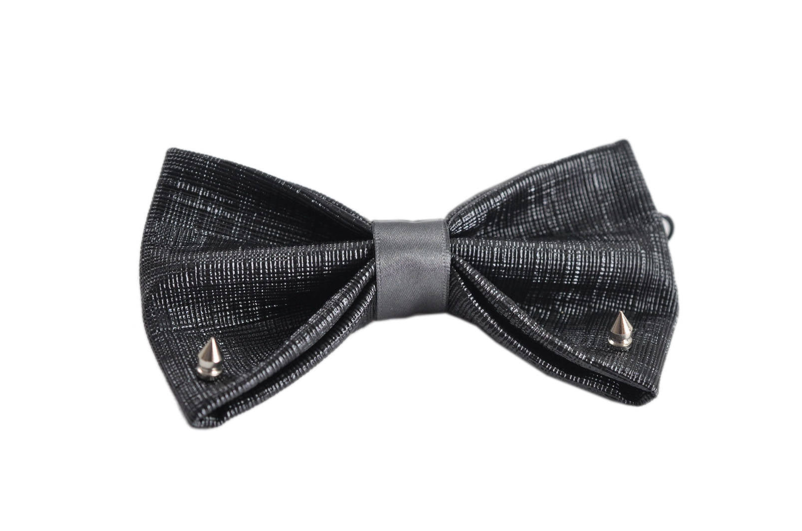 Mens PVC Faux Leather Black Fashion Rivet Shining The punk Style Bow Tie Bowties Wedding Party