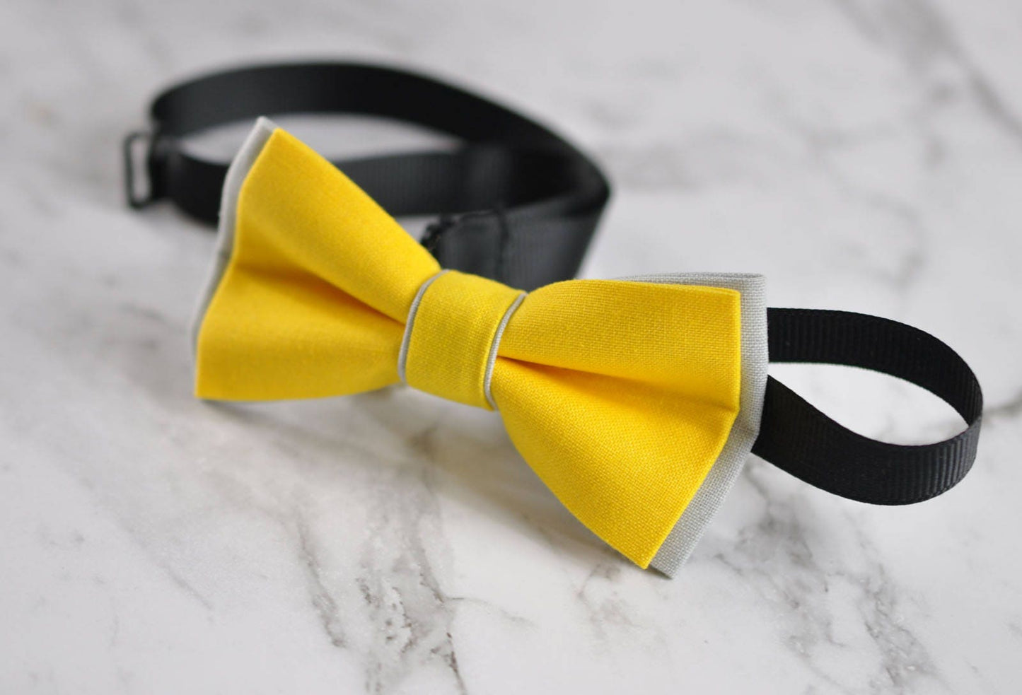 Boy Kids Baby 100% Cotton Yellow Grey Bow Tie Bowtie Party Wedding 1-6 Years Old