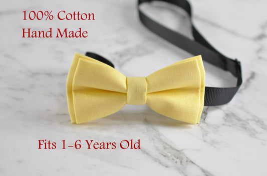 Boy Kids Baby 100% Cotton Baby Yellow Bow Tie Bowtie Party Wedding 1-6 Years Old