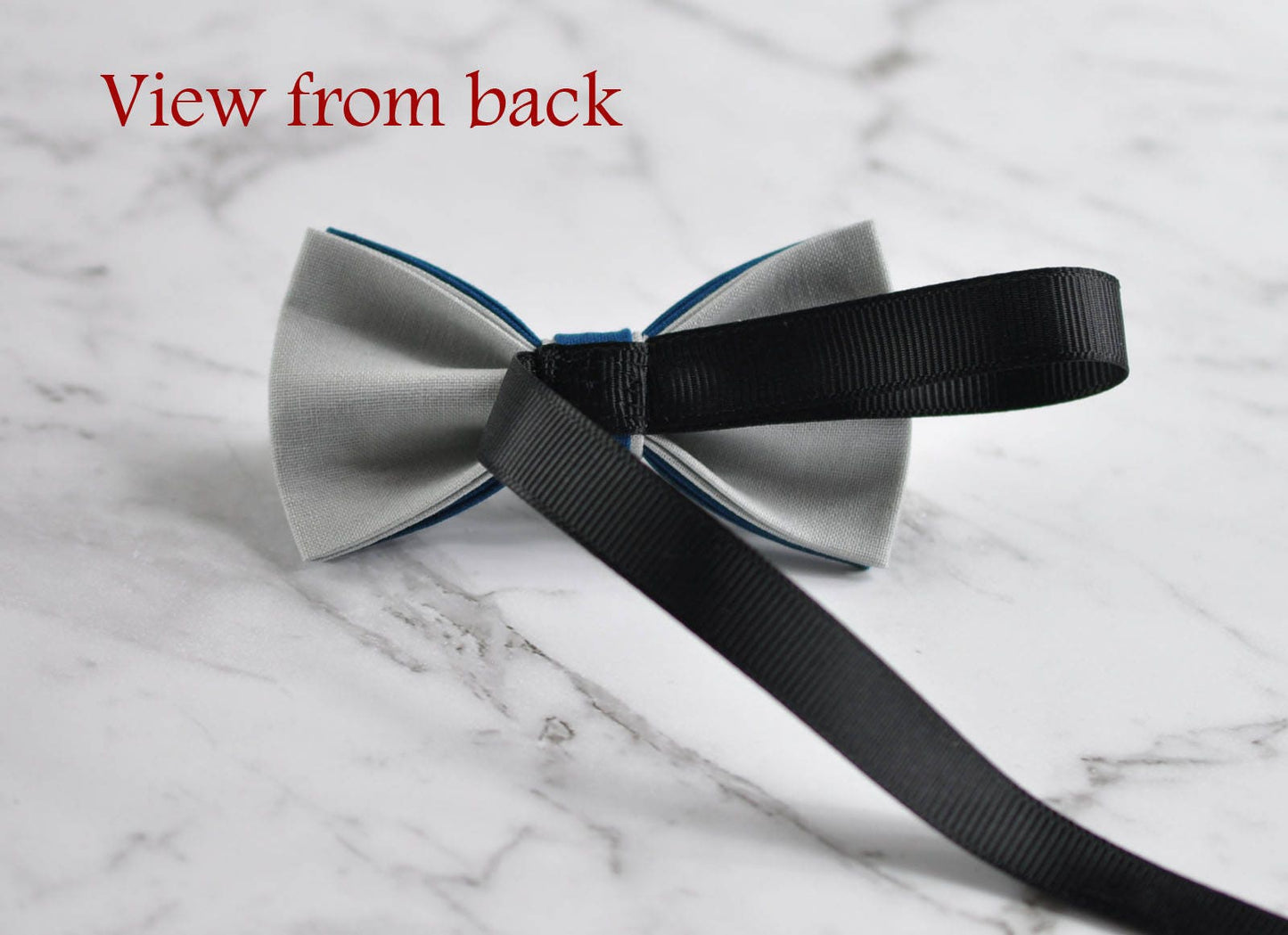 Boy Kids Baby Cotton Petrol Blue Grey Bow Tie Bowtie Party Wedding 1-6 Years Old