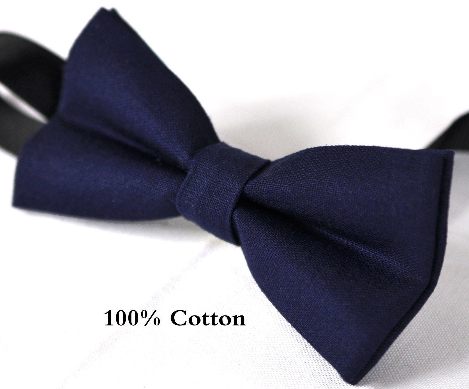 Boy Kids Baby 100% Cotton NAVY Blue Bow Tie Bowtie Party Wedding 1-6 Years Old