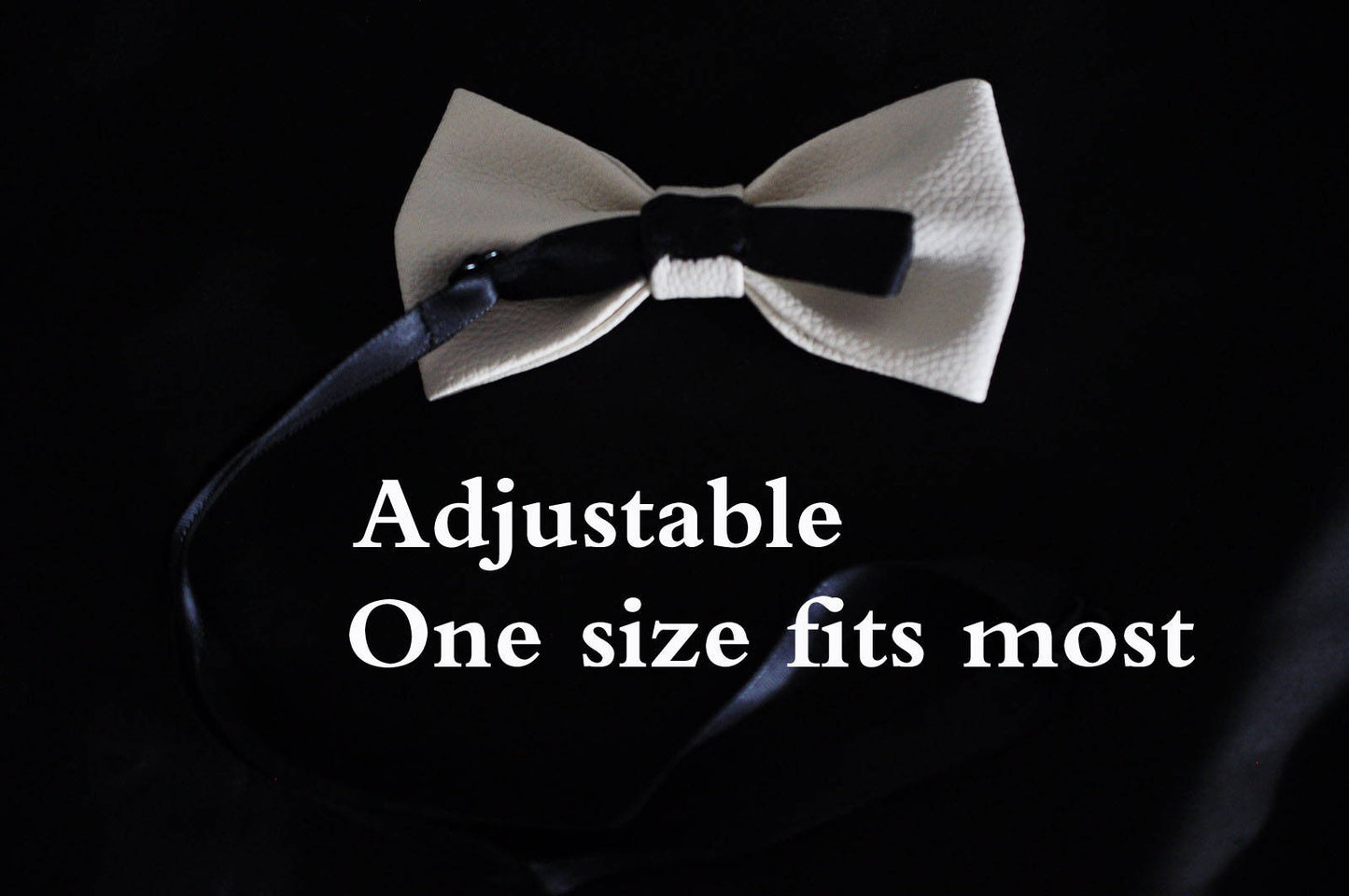 New Men PVC Solid Faux White Matt Faux Leather Bow Tie Bowtie Wedding Party