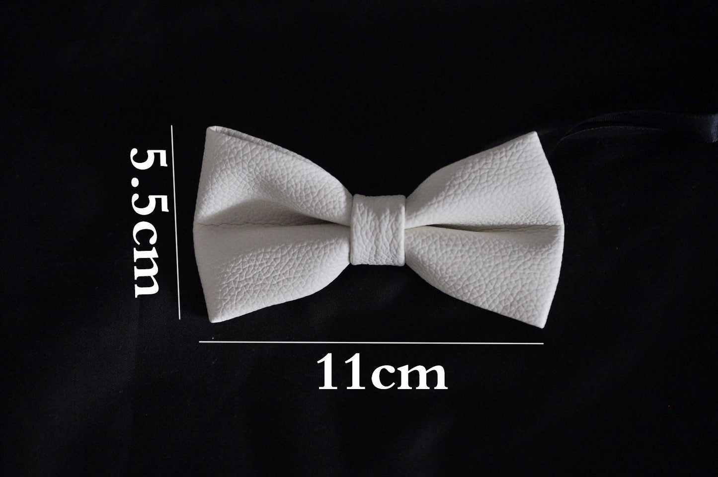 New Men PVC Solid Faux White Matt Faux Leather Bow Tie Bowtie Wedding Party