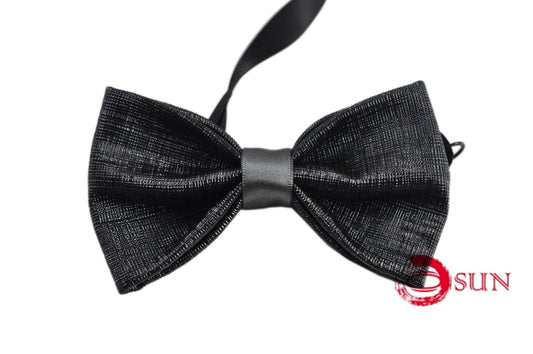 Mens PVC Faux Leather Black Fashion Bright Shining Bow Tie Bowties Wedding Party