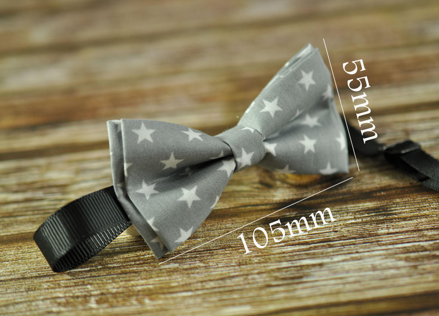 Boy Kids Teenage Youth 100% Cotton Grey White Stars Parttern Bow Tie Bowtie 7-14 Years Old Wedding Party