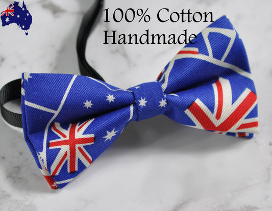 New Men Women 100% Cotton Hand made Australian Flag Bow Tie Bowtie Aussie Australia Day