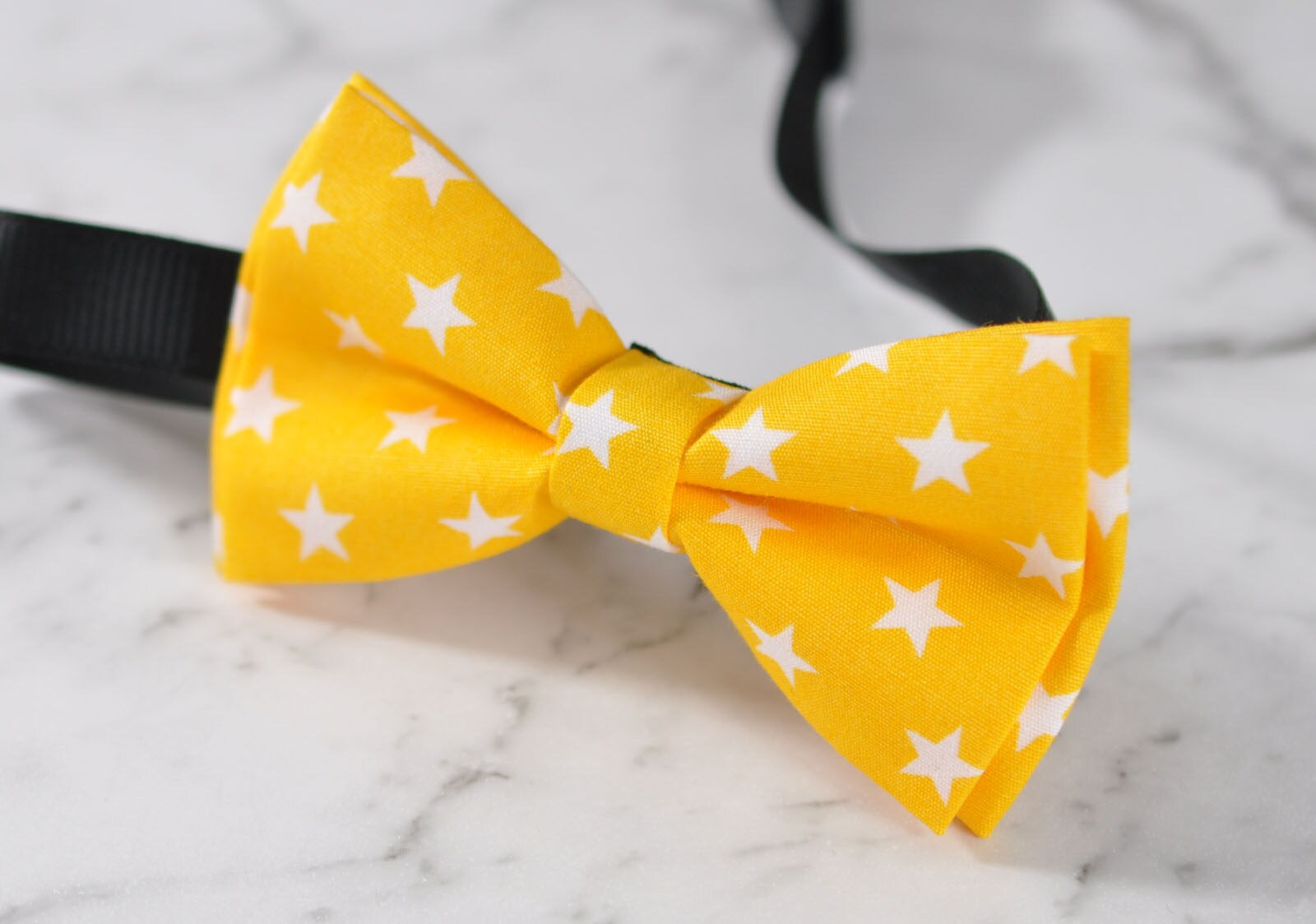 MEN Women 100% Cotton Yellow White Stars Craft Bow Tie Bowtie Wedding Party