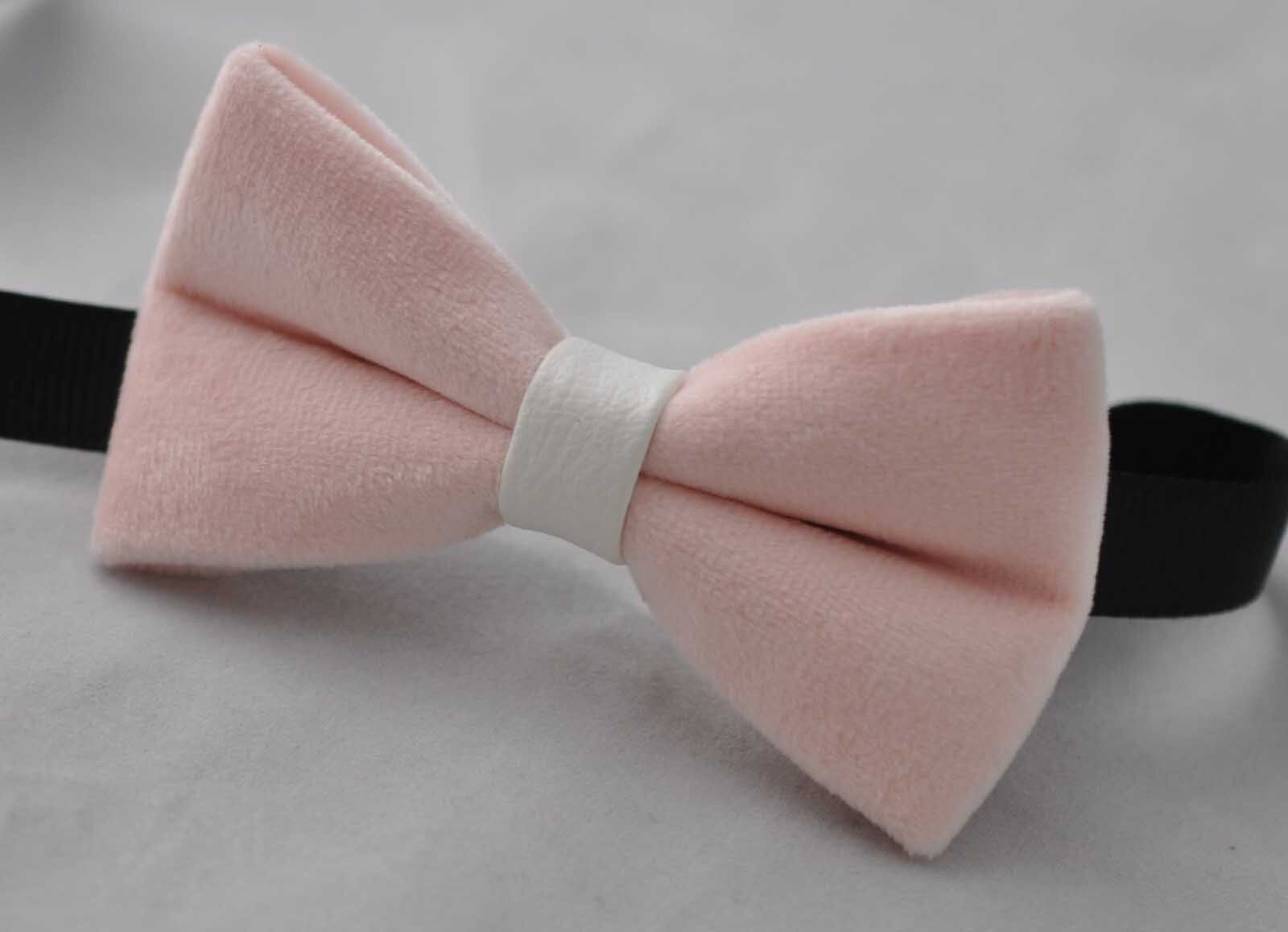 Baby Kids Boy Solid Baby Pink Velvet Bowtie Bow Tie 1 to 6 Years Old Wedding