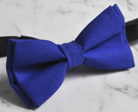 Boy Kids infant 100% Cotton Handmade Page Boy Royal Blue Indigo Bow Tie Bowtie Party Wedding 1-6 Years old