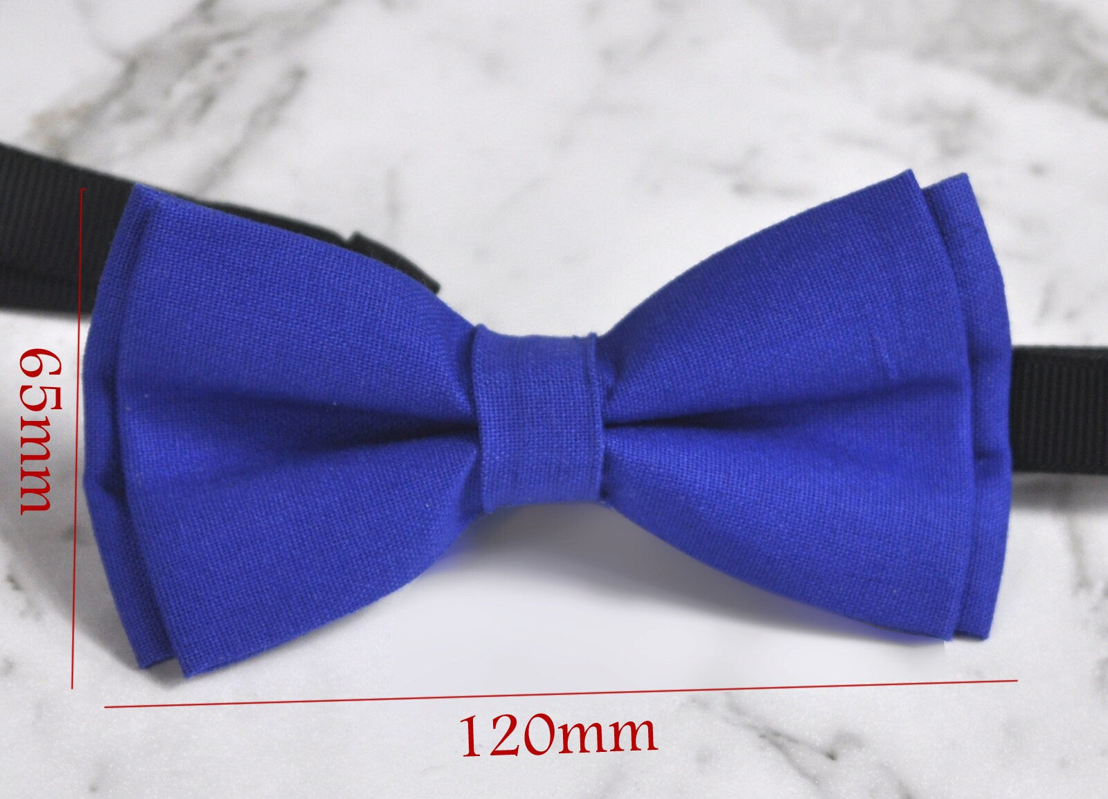 Unisex Men 100% Cotton Quality Indigo Royal Blue Solid Color Handmade Bow Tie Bowtie Craft Wedding Party