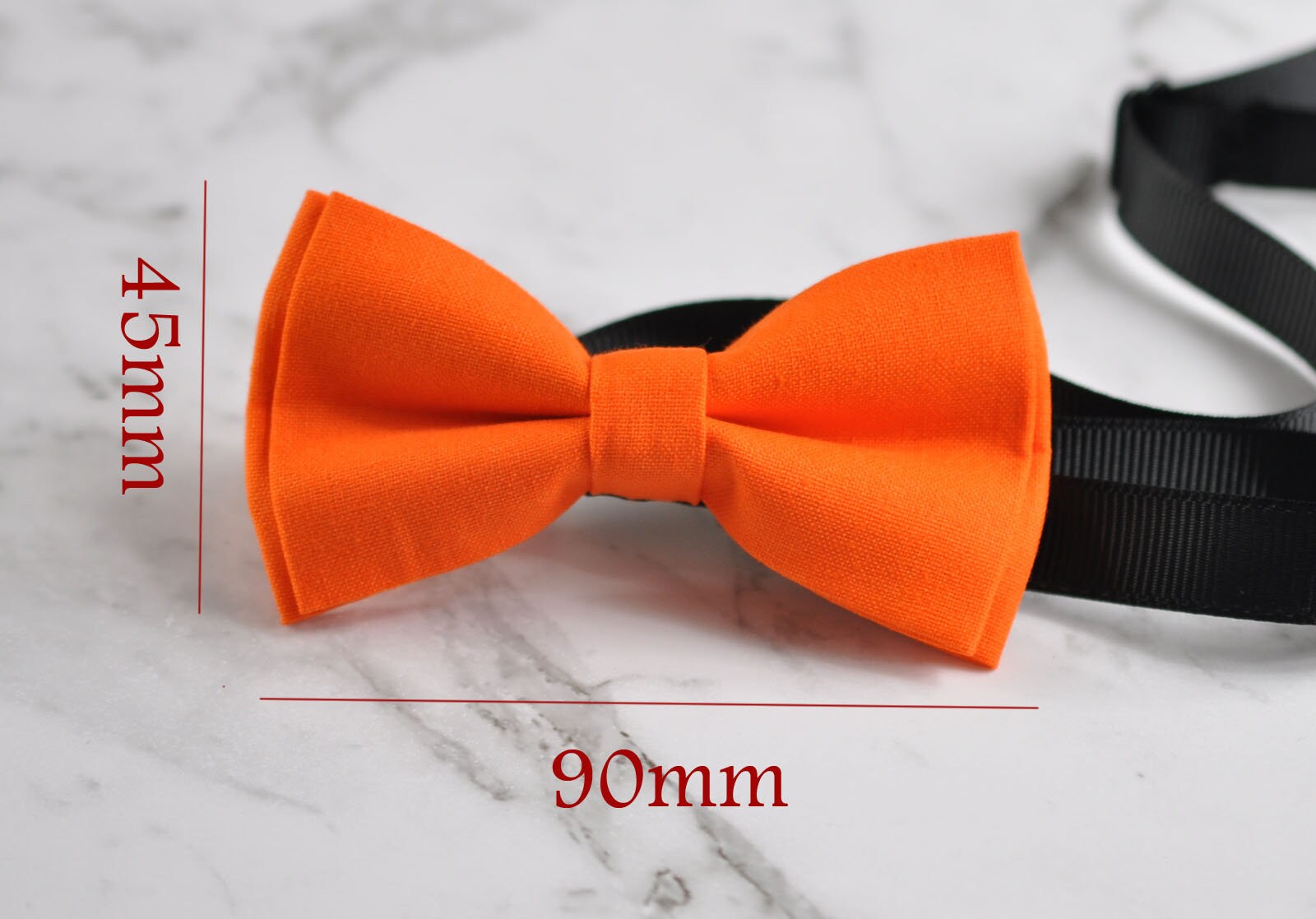 Boy Kids Baby Infant Page Boy 100% Cotton Hand Made ORANGE Solid Bow Tie Bowtie Party Wedding 1-6 Years Old