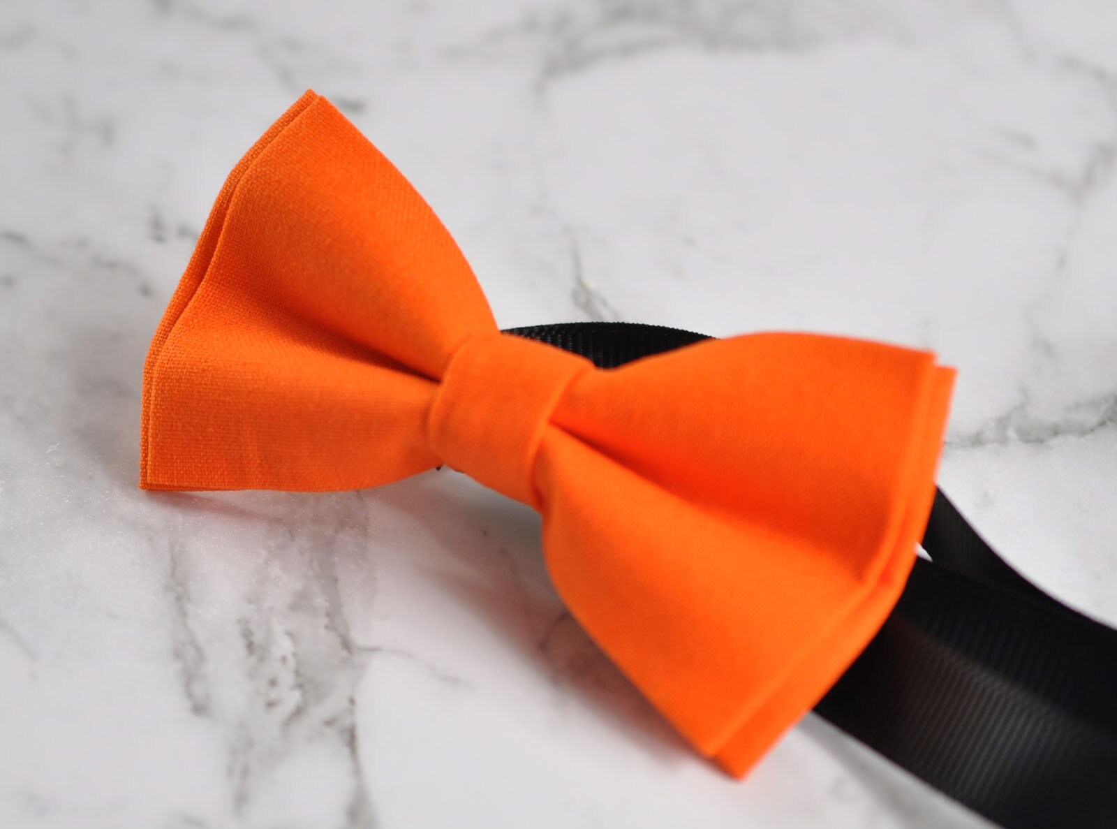 Boy Kids Baby Infant Page Boy 100% Cotton Hand Made ORANGE Solid Bow Tie Bowtie Party Wedding 1-6 Years Old