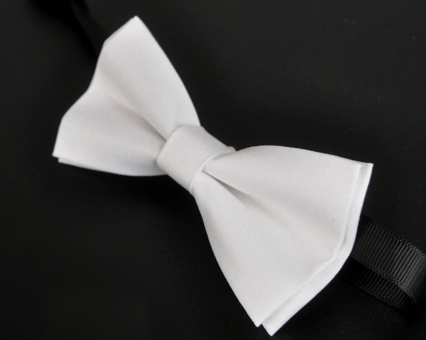 Men BRACES SUSPENDERS Solid WHITE 35MM Wide 100% Cotton Bow Tie Bowtie Wedding Party