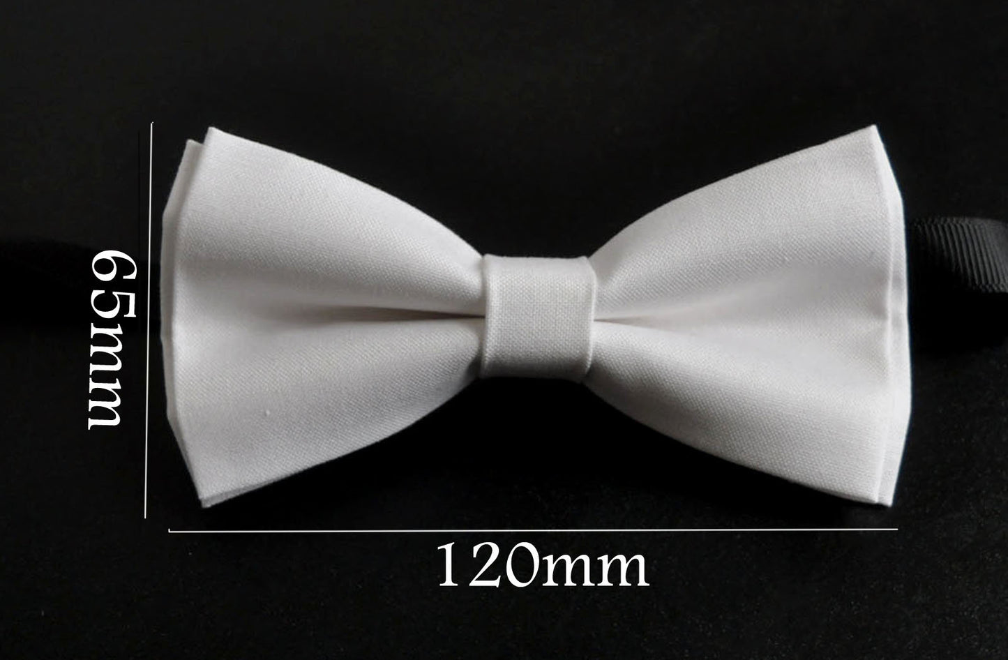 Men BRACES SUSPENDERS Solid WHITE 35MM Wide 100% Cotton Bow Tie Bowtie Wedding Party