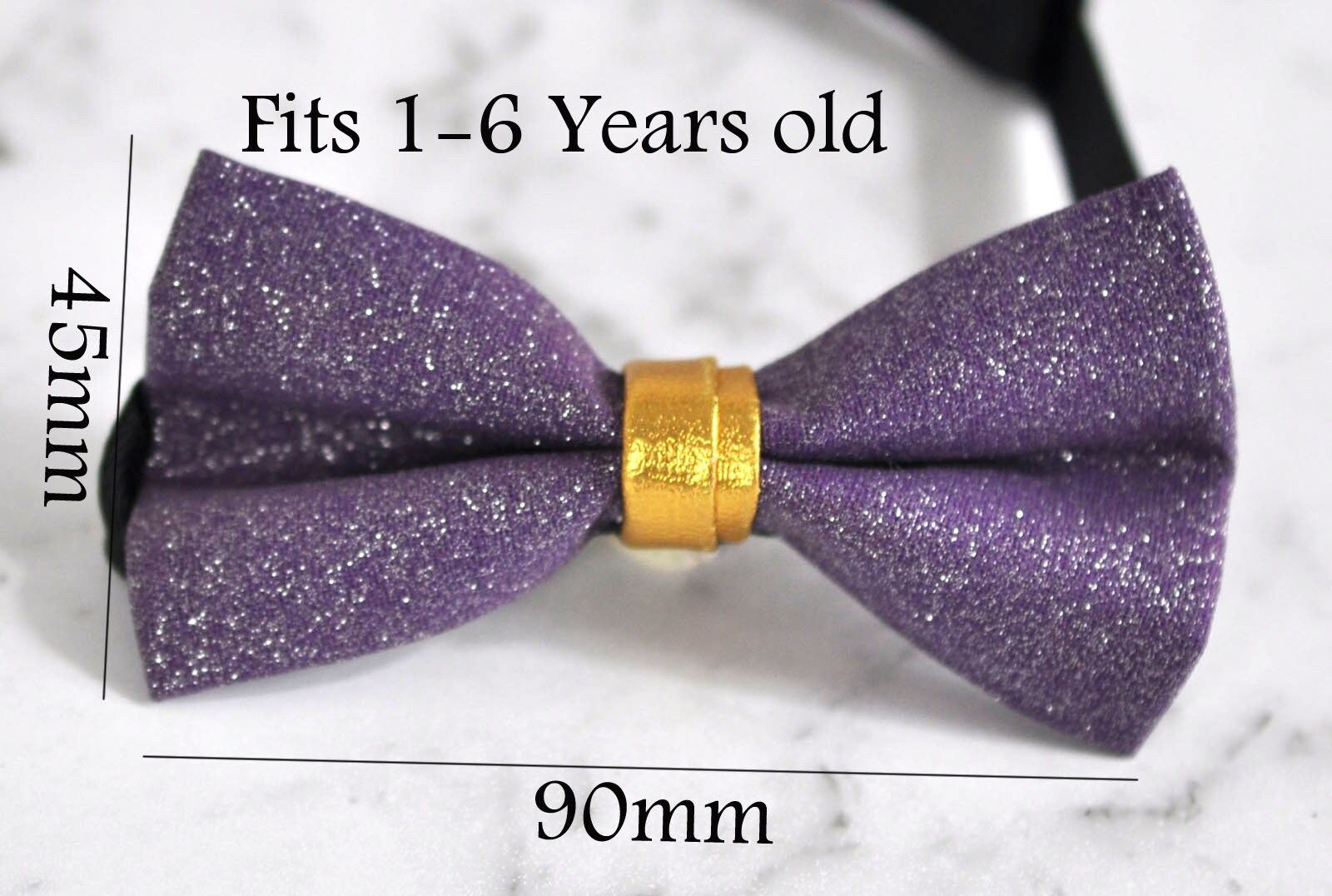 Kids Boys Faux Leather Shining Bowtie Bow Tie 1-6 Years Old Wedding Party Purple