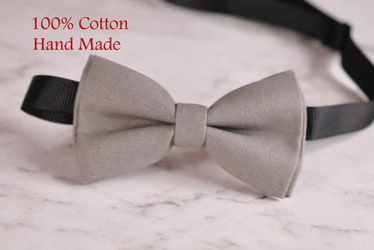 Boy Kids Baby infant children 100% Cotton GREY Bow Tie Bowtie Party Wedding 1-6 Years Old