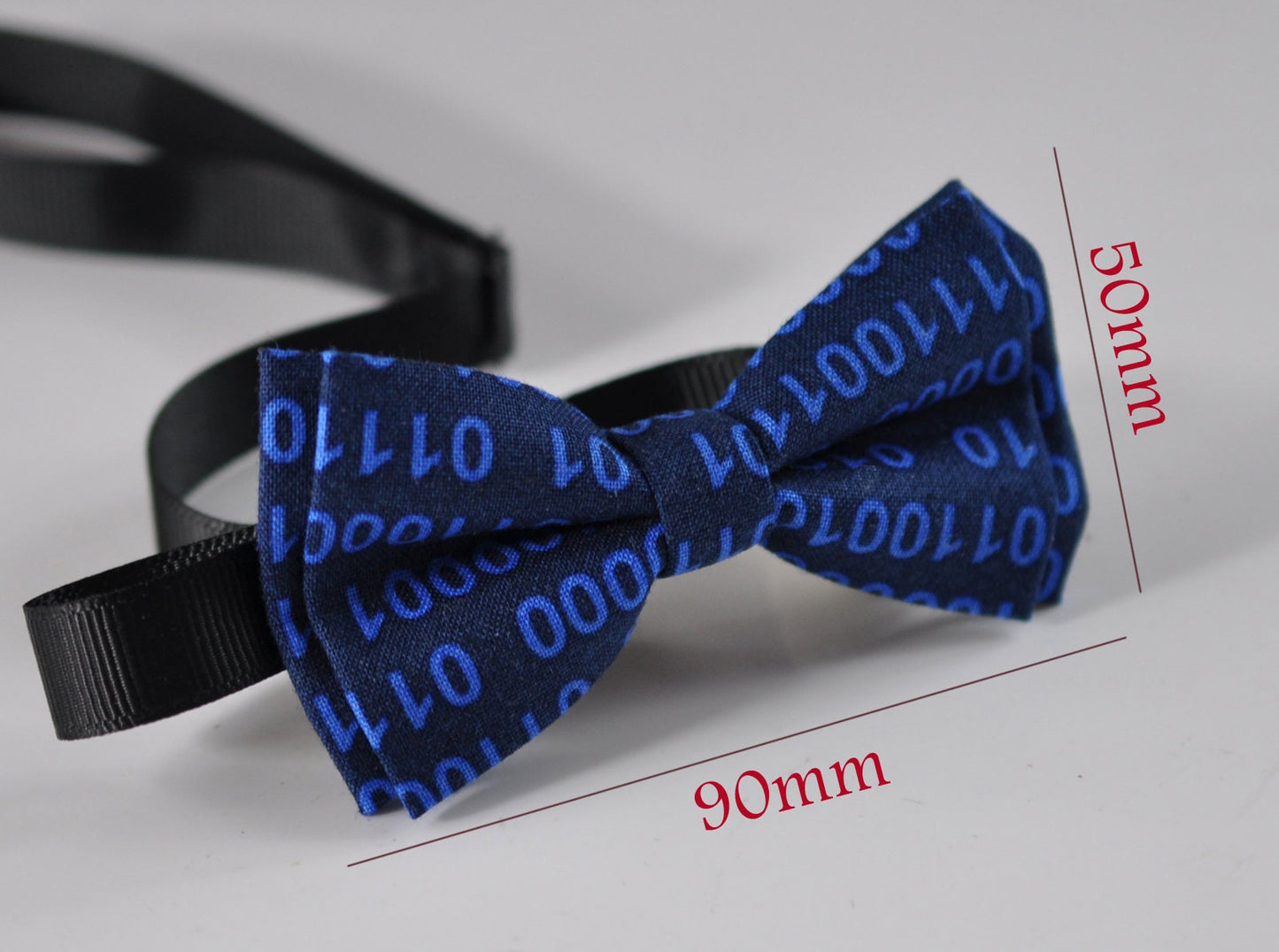 Baby Page Boy Kids 100% Cotton Navy Blue 0100 Binary Code Bow tie Bowtie Fits 1-6 YEARS OLD