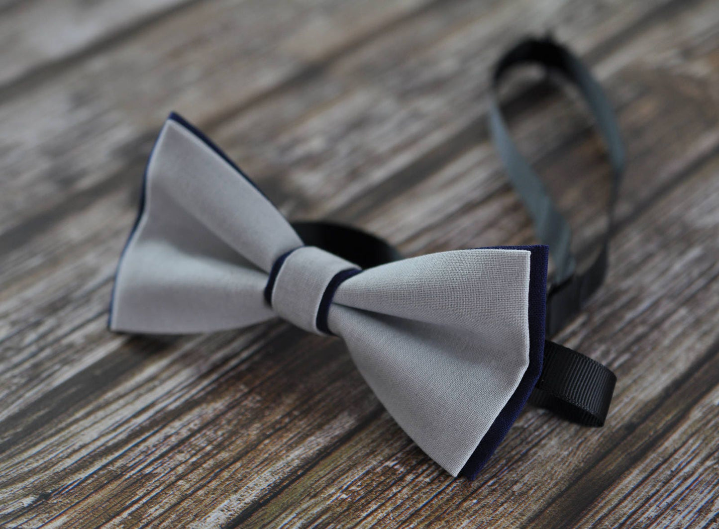 Boy Kids Baby Cotton Grey Silver Navy Blue Bow Tie Bowtie Wedding 1-6 Years Old