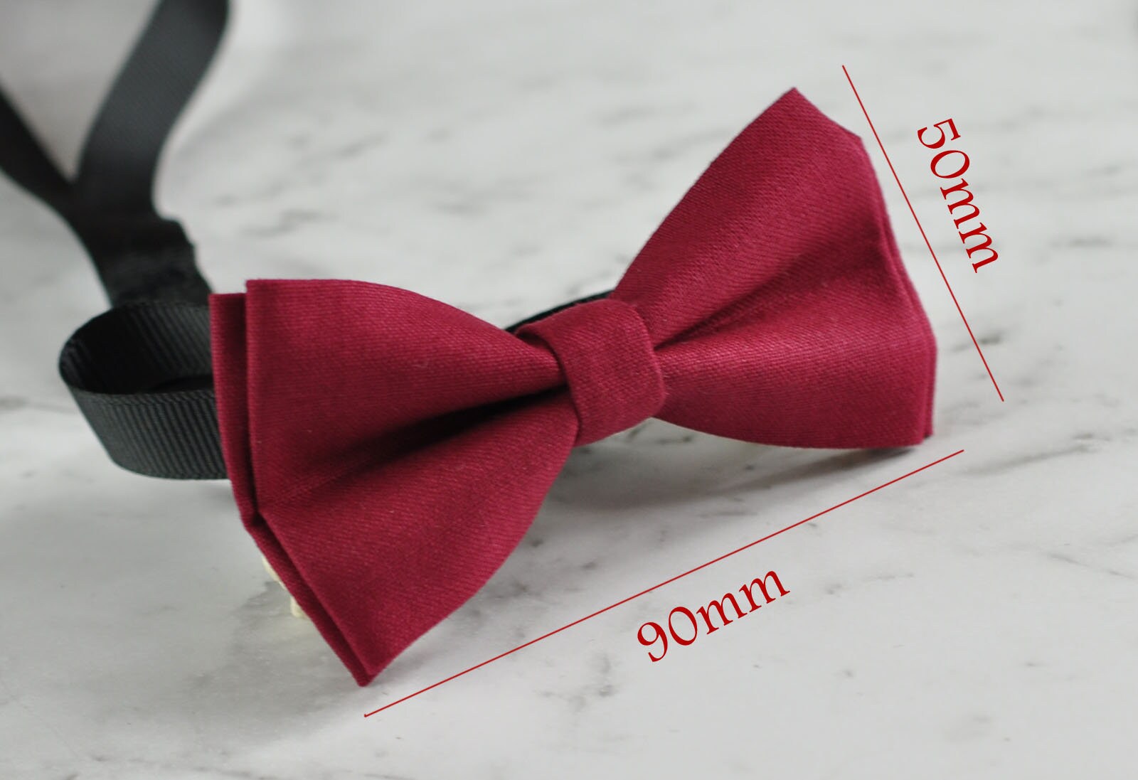 Baby Page Boy Kids 100% Cotton Hand Made Solid Burgundy Dark RUMBA Red Bow tie Bowtie Fits 1-6 YEARS OLD