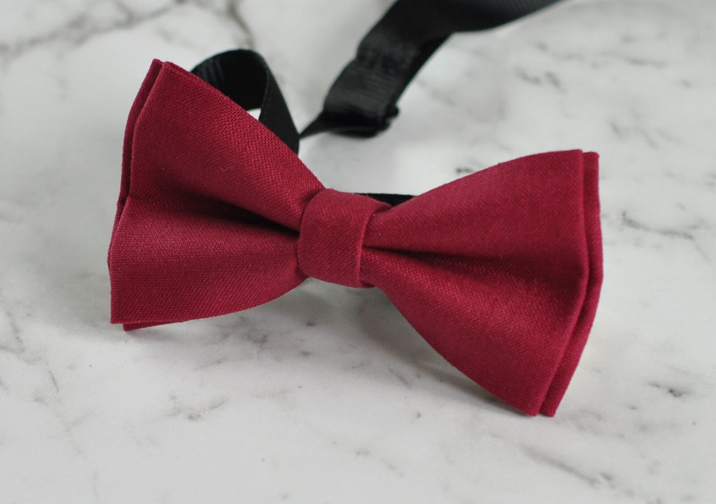 Baby Page Boy Kids 100% Cotton Hand Made Solid Burgundy Dark RUMBA Red Bow tie Bowtie Fits 1-6 YEARS OLD