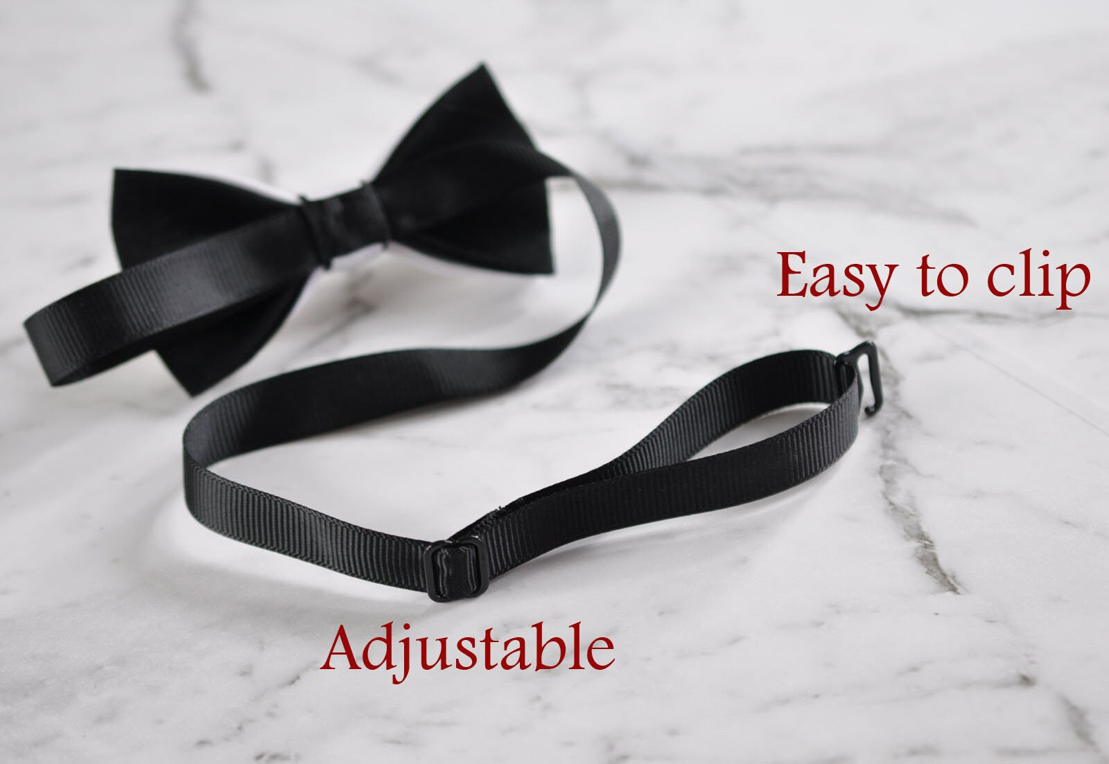 Men Black and White 2 LAYERS 100% Cotton Hand Made Bowtie TUXEDO Bow Tie Wedding Party