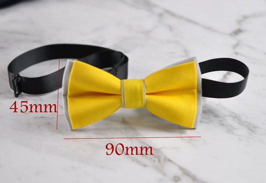 Boy Kids Baby 100% Cotton Yellow Grey Bow Tie Bowtie Party Wedding 1-6 Years Old