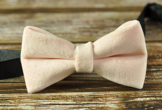 Men Unisex Milk Pink Velvet Solid Color Bow Tie Bowtie Craft Wedding Party Pretied