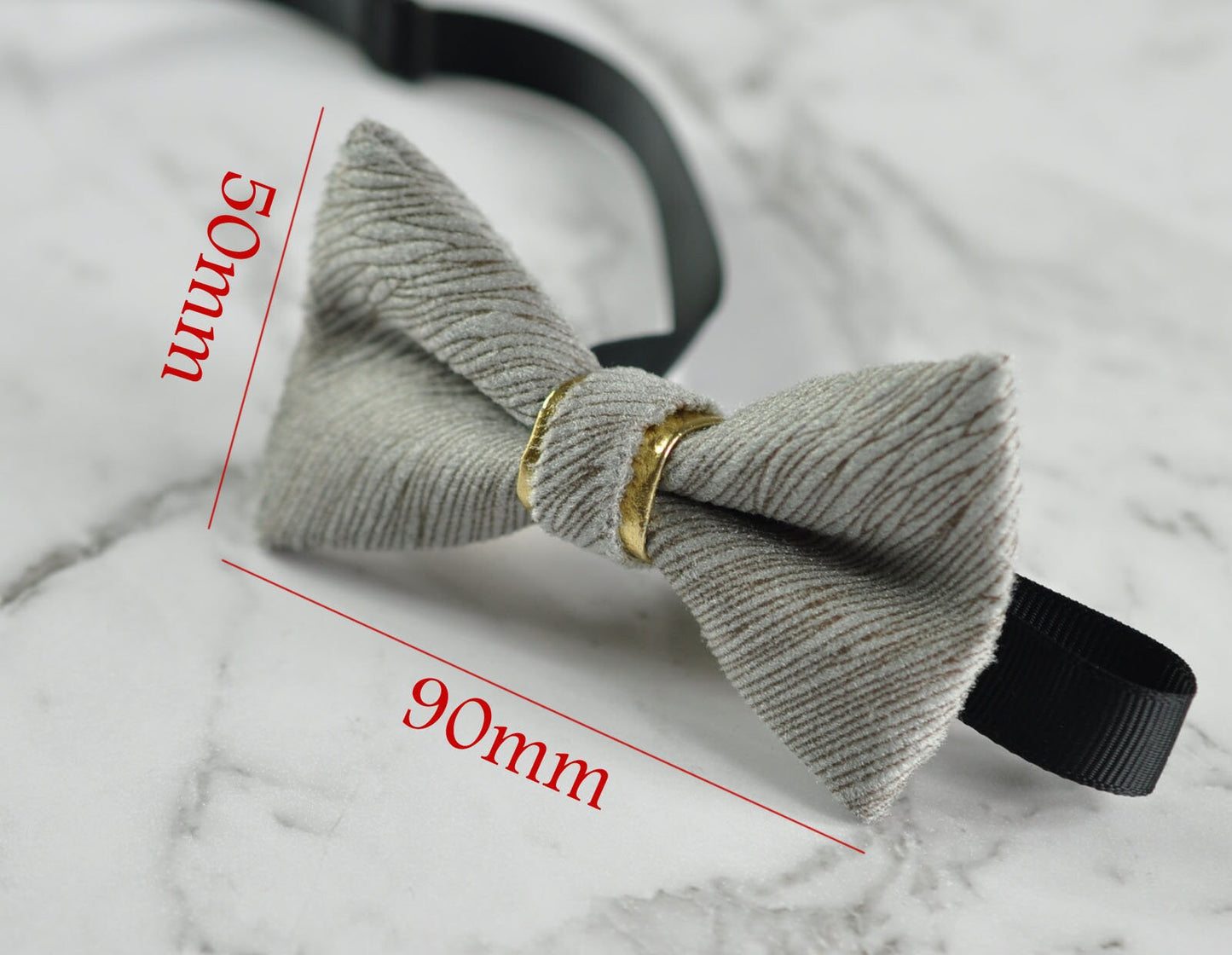 Baby Infant Kids Boy SILVER GREY Embossed Velvet Bowtie Bow Tie 1 to 6 Years Old Wedding Party