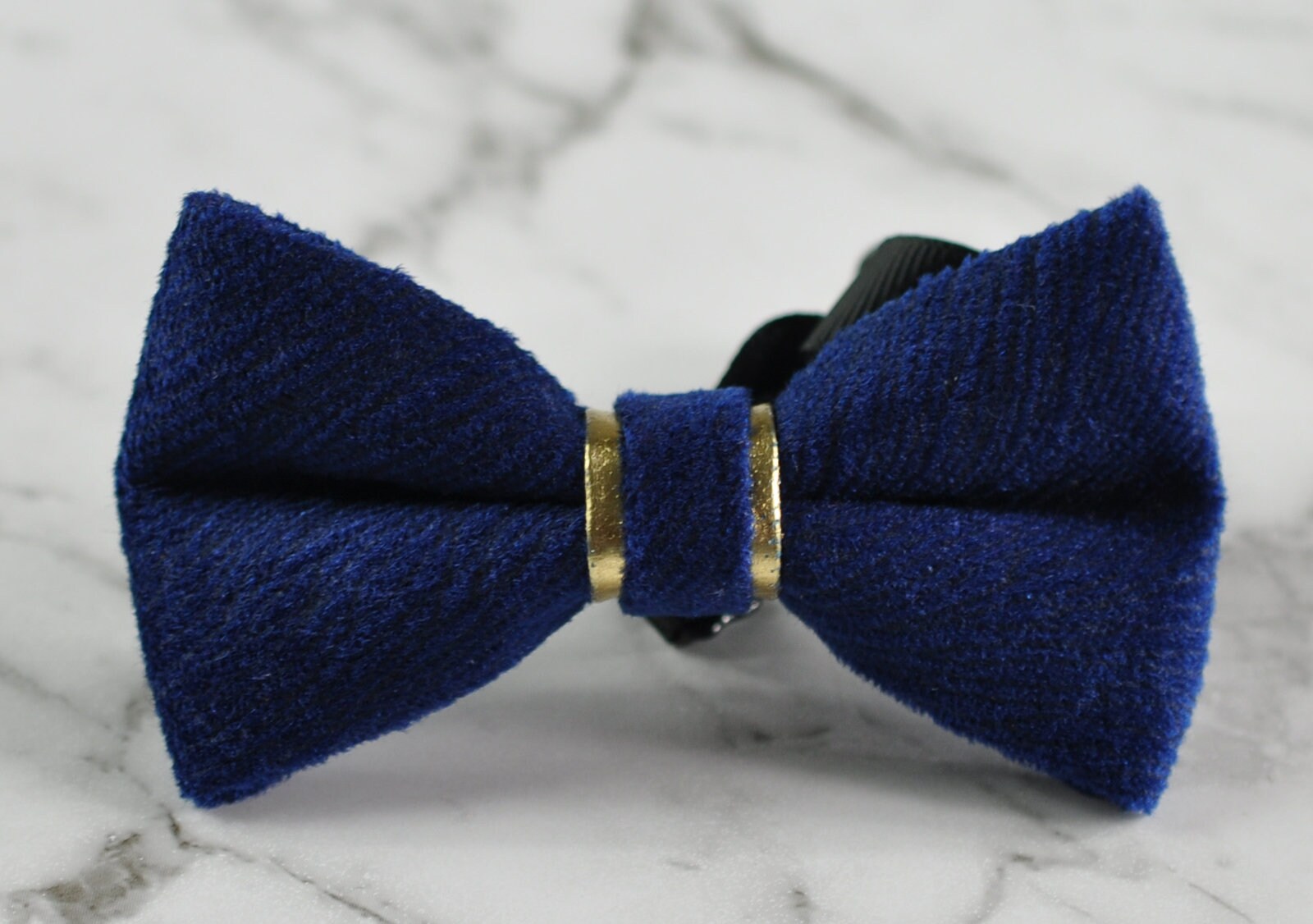 Men Unisex NAVY BLUE EMBOSSED Velvet Bow Tie Bowtie Craft Wedding Party Pretied