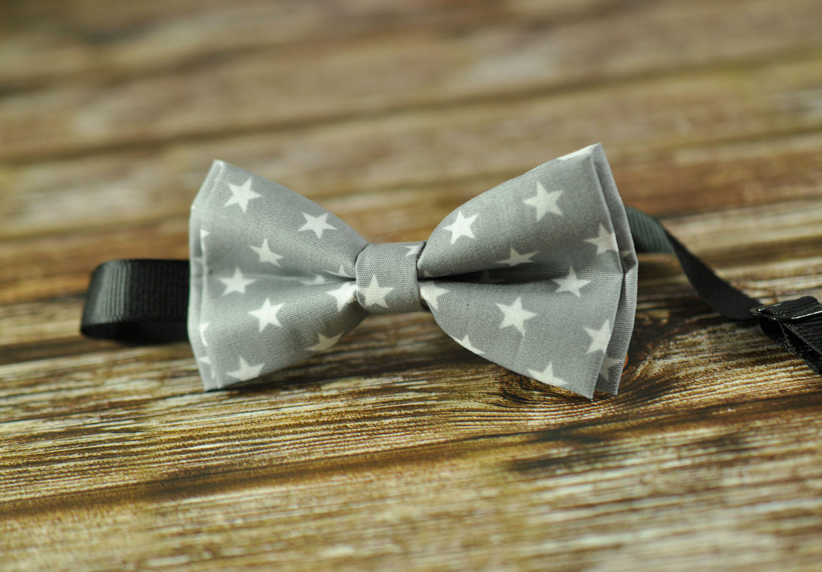 Boy Kids Teenage Youth 100% Cotton Grey White Stars Parttern Bow Tie Bowtie 7-14 Years Old Wedding Party