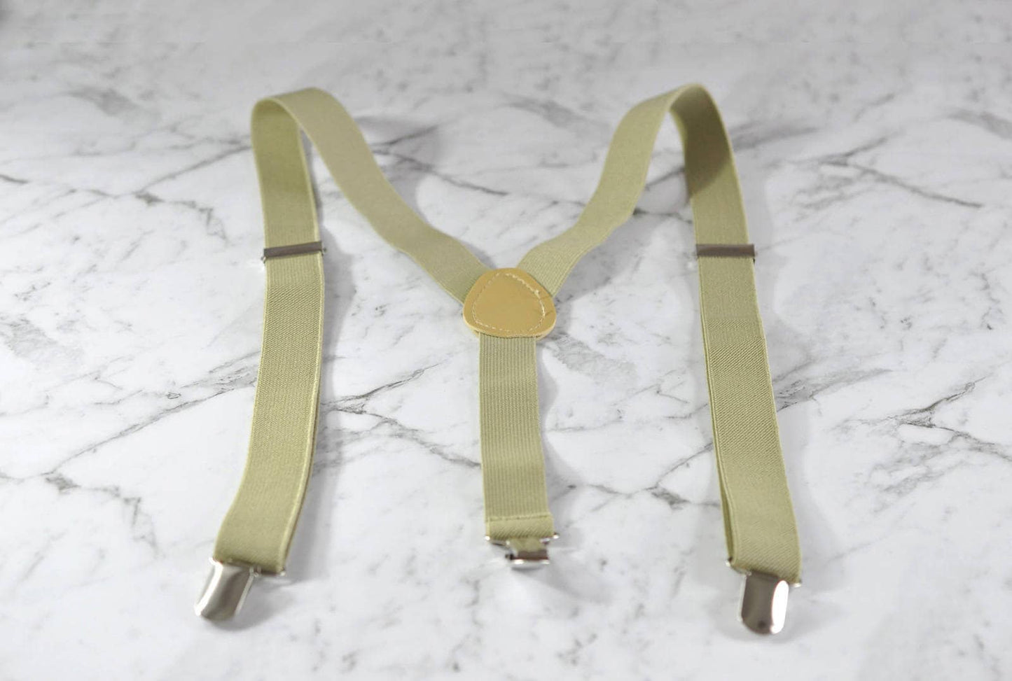 BOY KIDS Baby Infant Khaki Clip-on Braces Elastic Suspenders + 100% PINK Cotton Bowtie Bow Ties Cravat Fits 1-6 Years Old