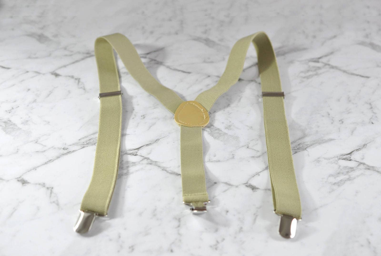 BOY KIDS Baby Infant Khaki Clip-on Braces Elastic Suspenders + 100% PINK Cotton Bowtie Bow Ties Cravat Fits 1-6 Years Old