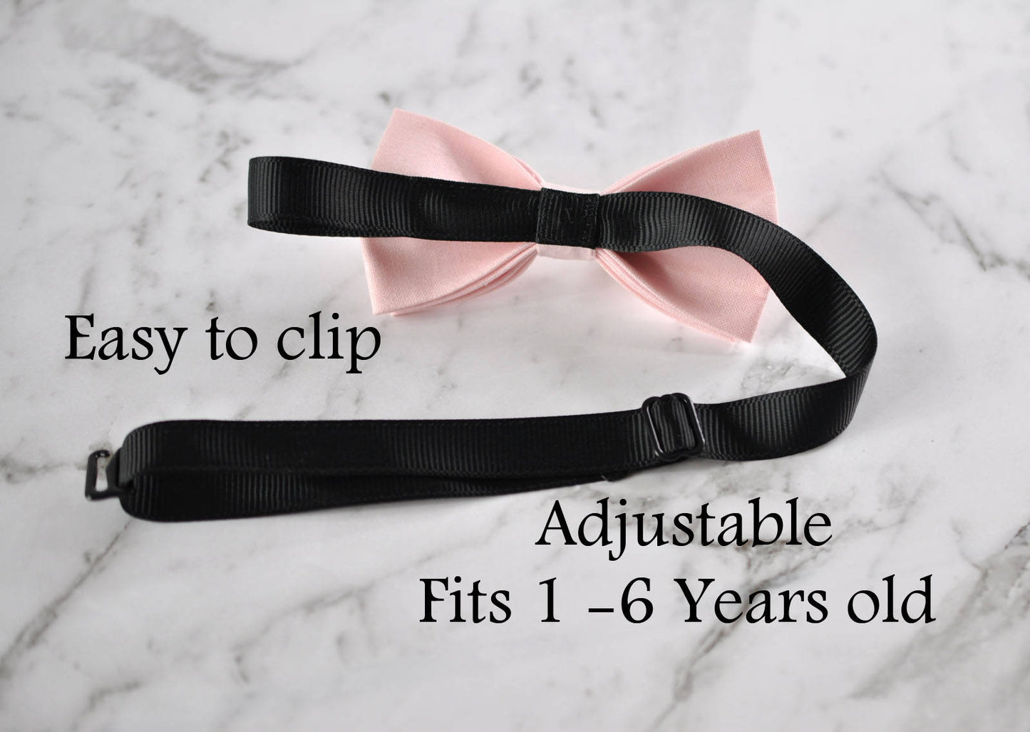 BOY KIDS Baby Infant Khaki Clip-on Braces Elastic Suspenders + 100% PINK Cotton Bowtie Bow Ties Cravat Fits 1-6 Years Old