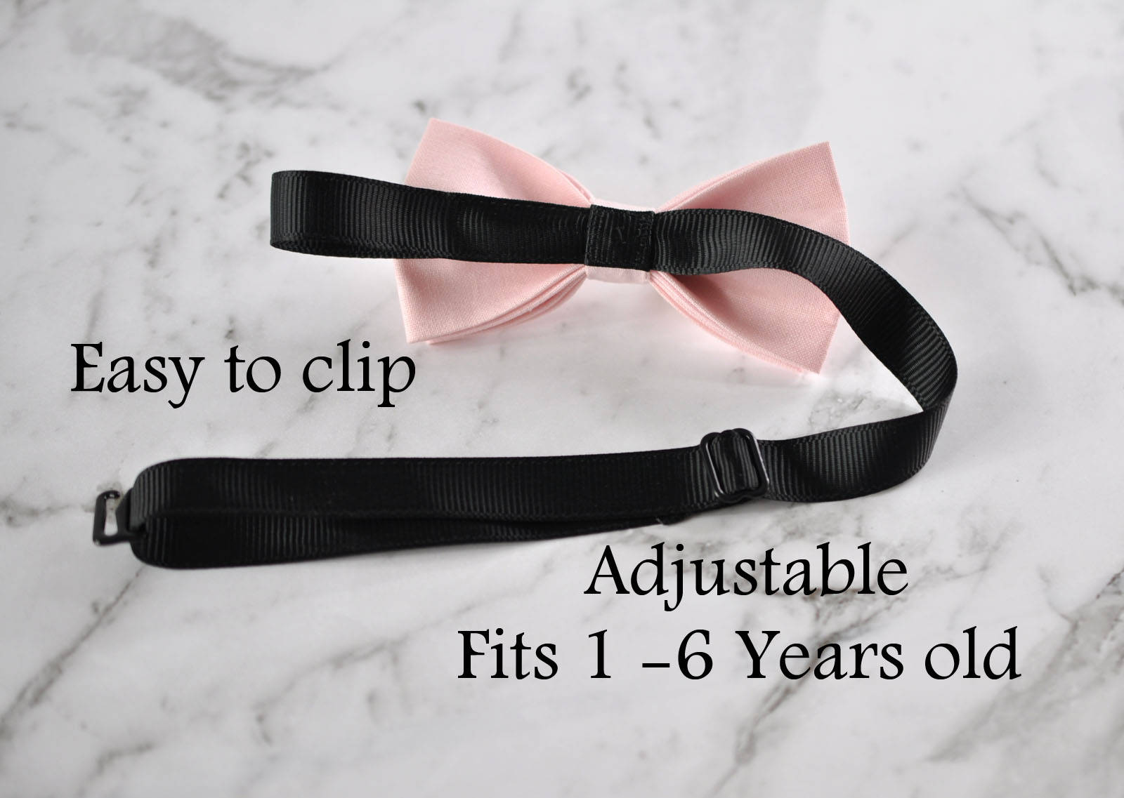 BOY KIDS Baby Infant Khaki Clip-on Braces Elastic Suspenders + 100% PINK Cotton Bowtie Bow Ties Cravat Fits 1-6 Years Old