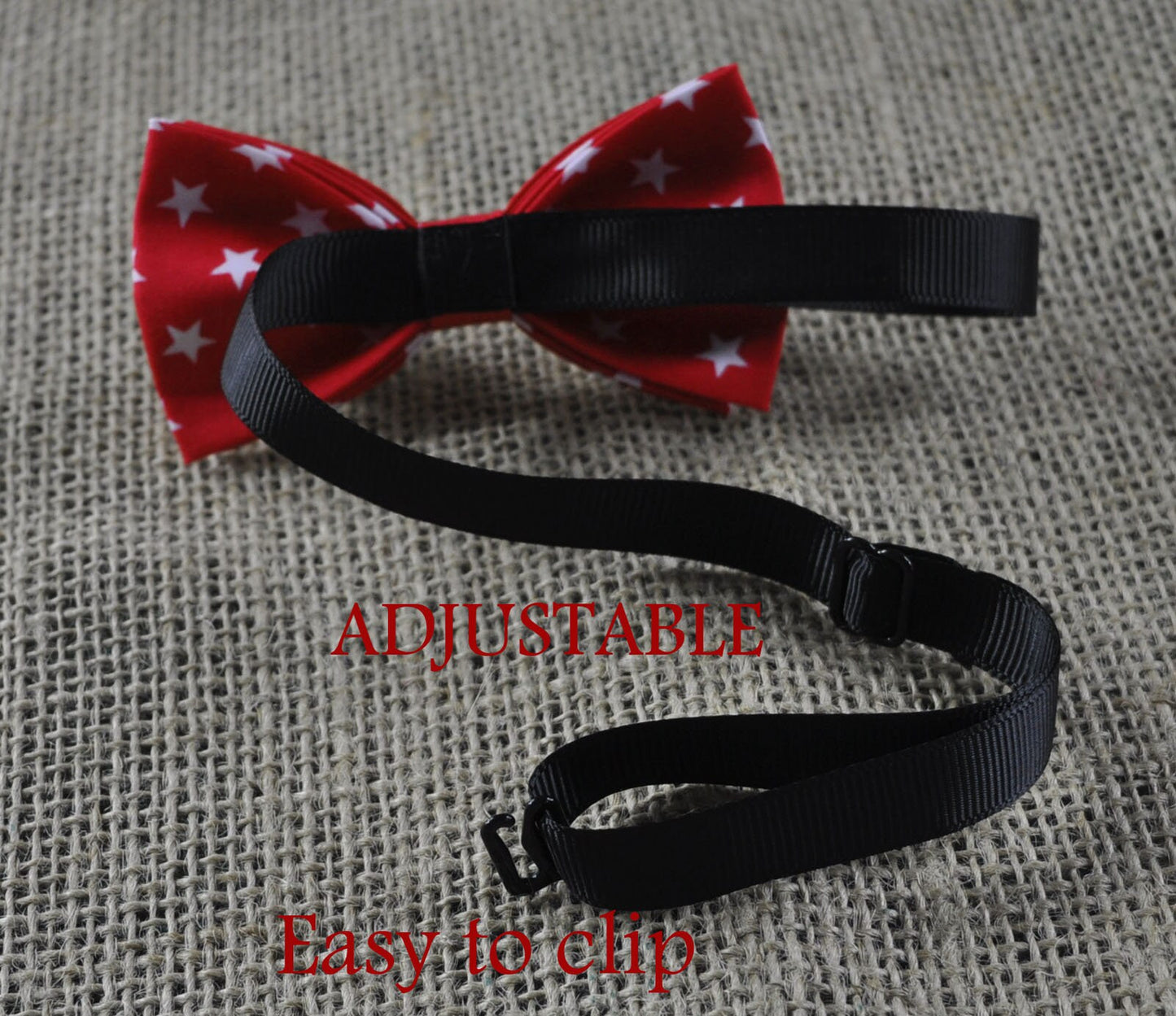 Men Women 100% Cotton RED White Stars PATTERN Hand Made Craft Bow Tie Bowtie Wedding Party