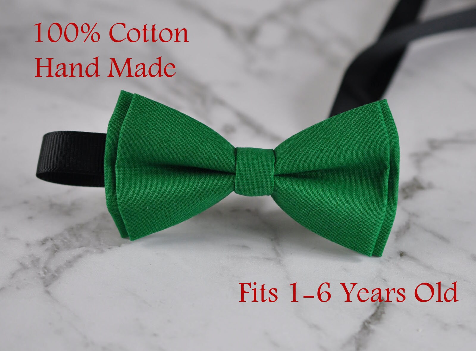 Boy Kids Baby 100% Cotton Evergreen Ever Deep Green Bow Tie Bowtie Party Wedding 1-6 Years Old