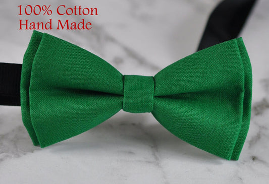 MEN Women 100% Cotton Matte Evergreen Ever Dark Green Solid Craft Bow Tie Bowtie Wedding Party Hand Made