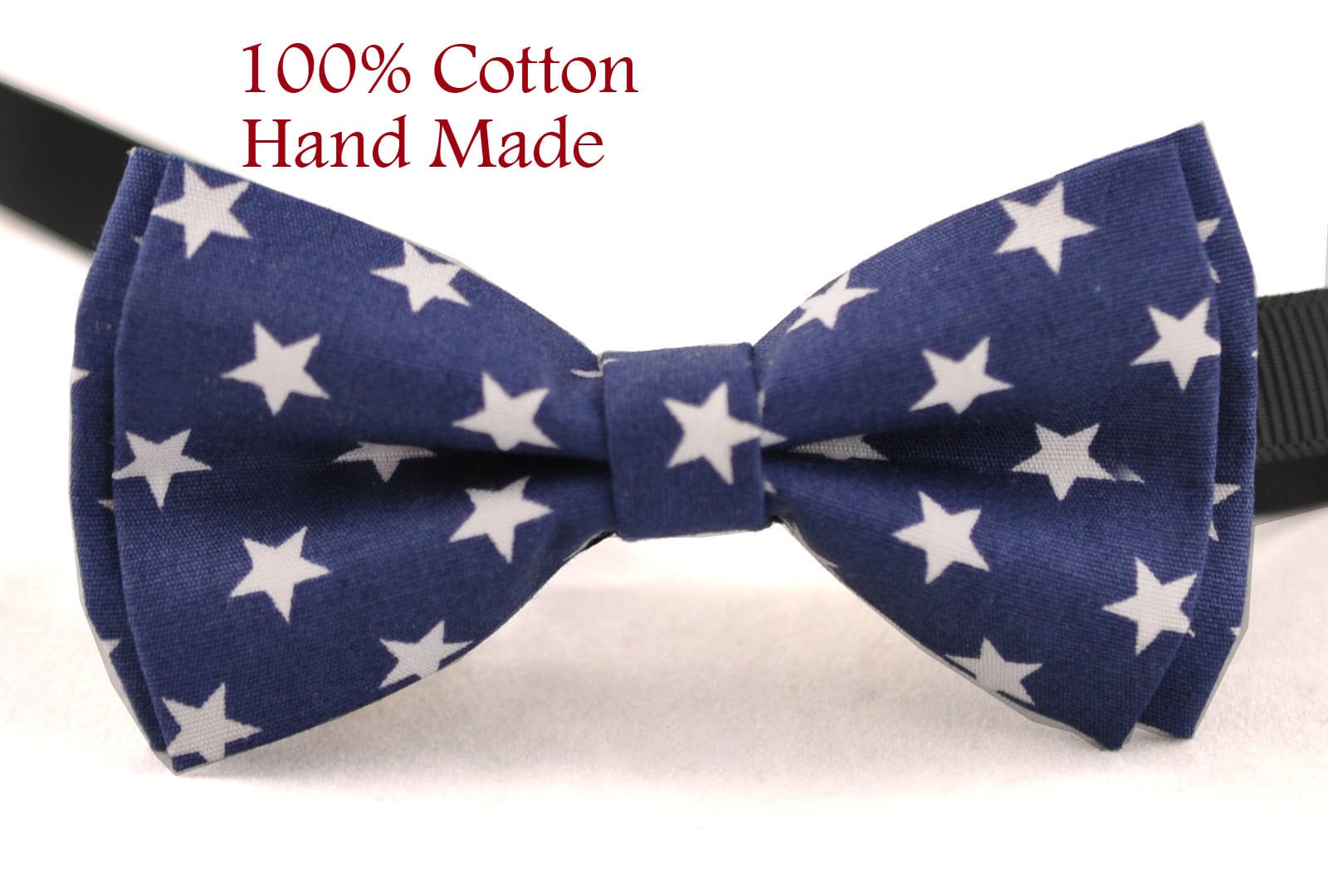 MEN Women 100% Cotton Navy Blue White Stars Craft Bow Tie Bowtie Wedding Party